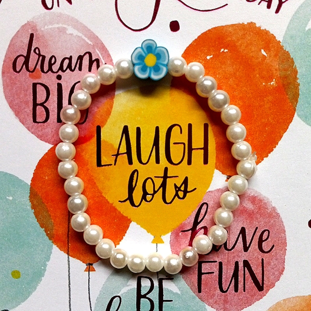 2-in-1 blue and white mixed play bead bracelet